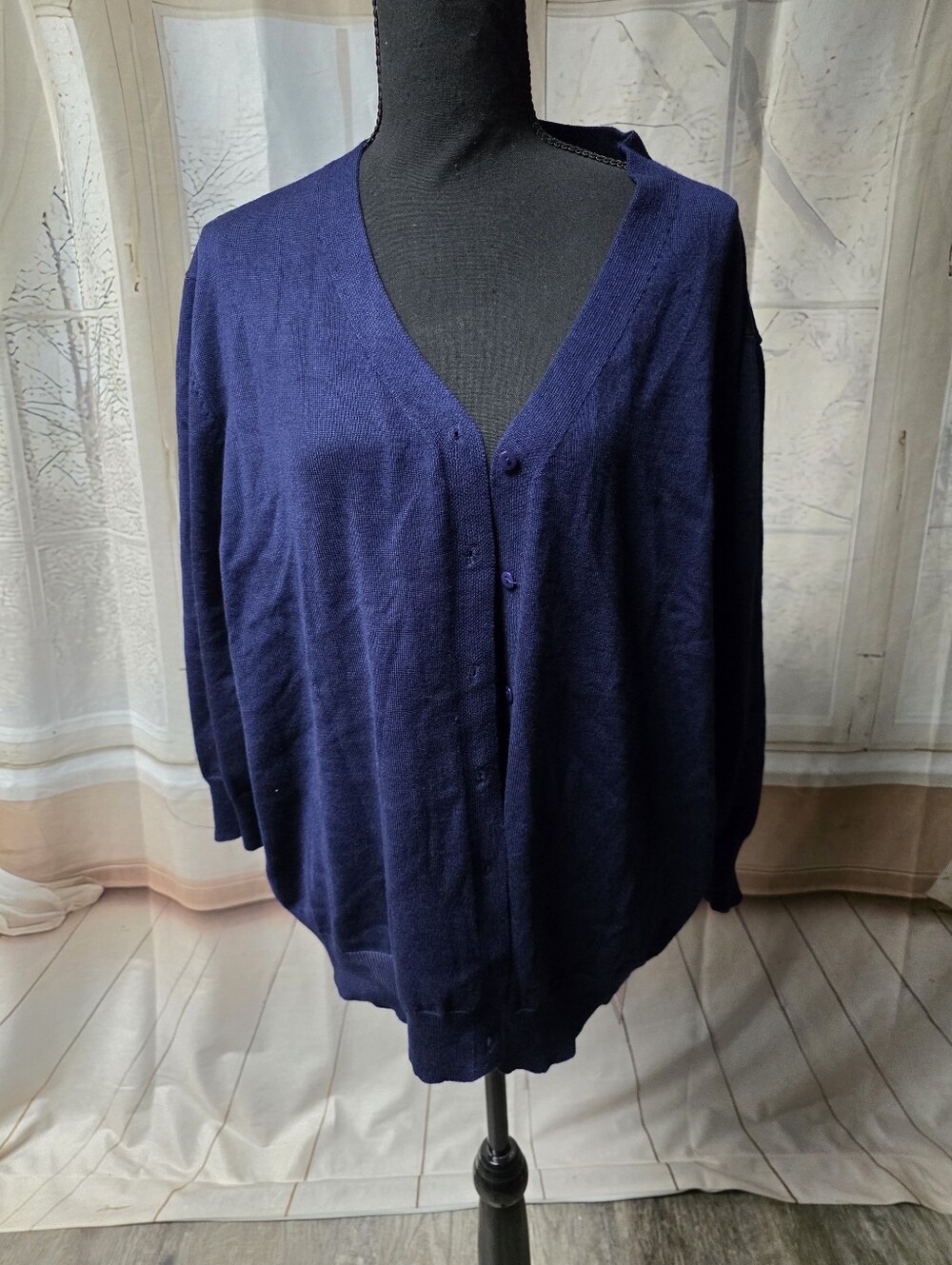 Kohl's Deep Navy V-Neck Button Cardigan